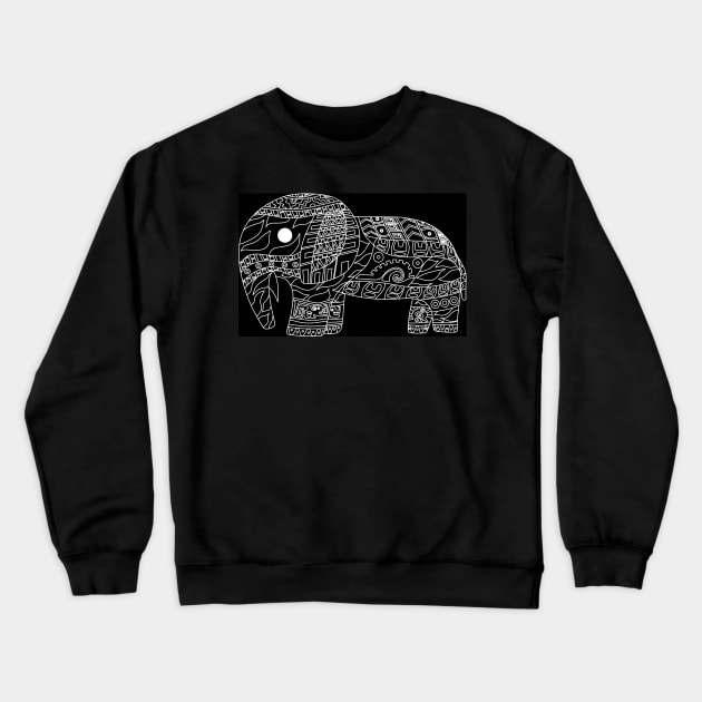 indie elephant in bazar of pattern ecopop Crewneck Sweatshirt by jorge_lebeau